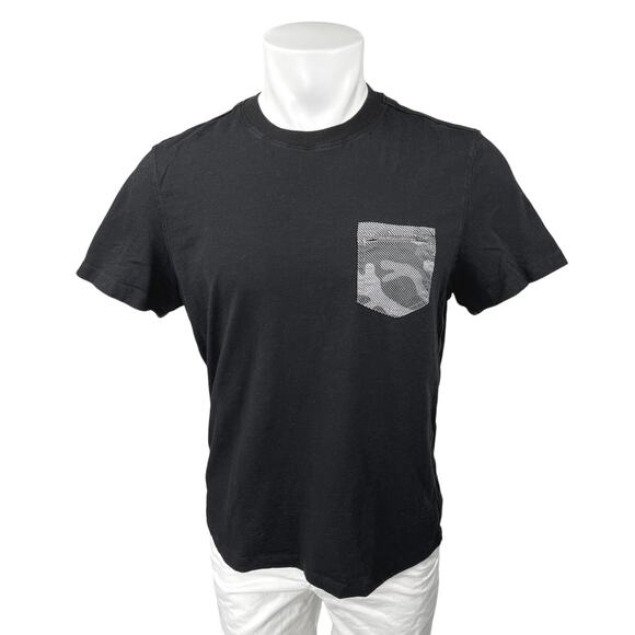 Michael Kors Men's Black Short Sleeve Crew Neck Pocket Tee T Shirt Top Size L - Picture 1 of 4